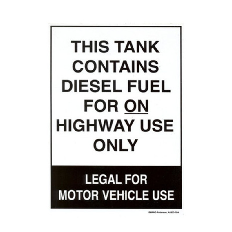 Empro ED-79A 6” W x 10” H Diesel Decal for Highway Use