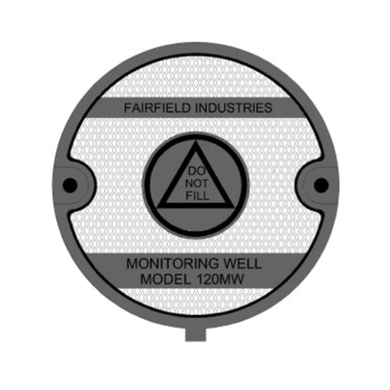 Fairfield Industries 120-MW-12 12” Monitoring Well Manhole w/ Steel Frame & 12” Skirt & WT Bolt Down Cover with MW Designation