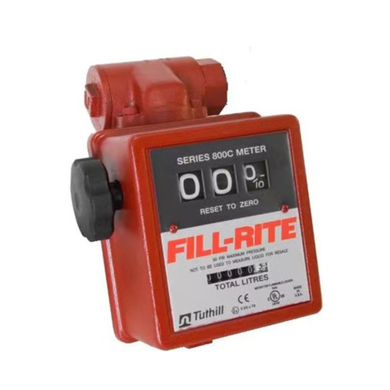 Fill-Rite 806CLX418 1” BSPT-F x 6 Digit 20-75 LPM Strainer Body 800 Series Mechanical Flow Meter (Liter)