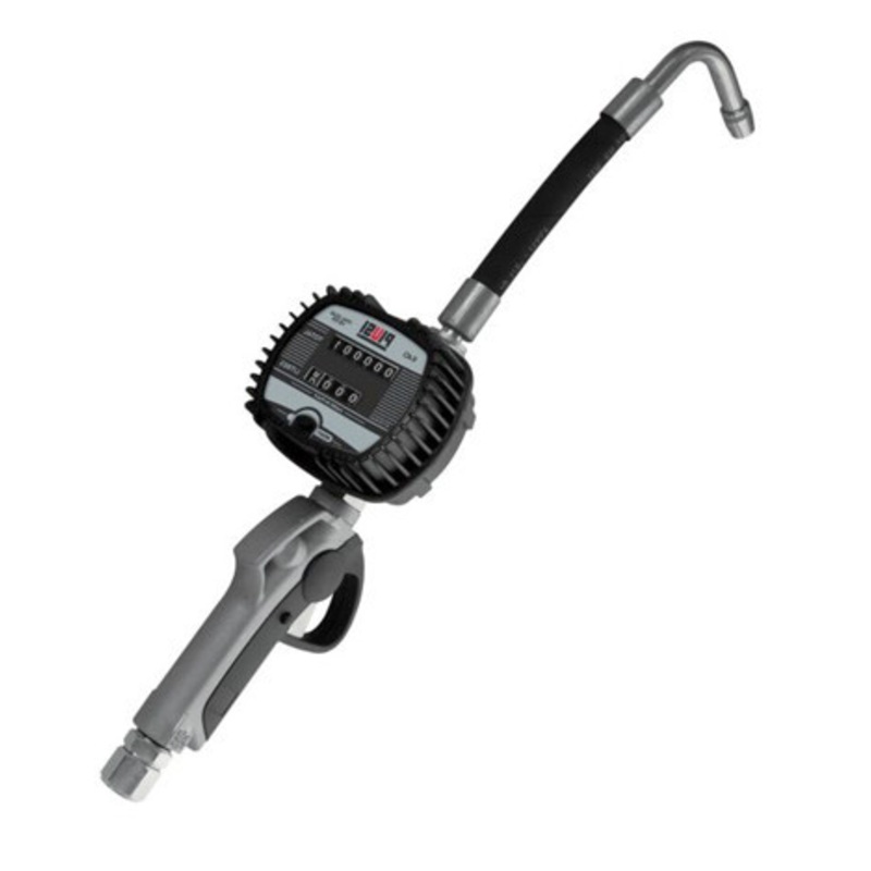 Piusi F00973130 K40 0.26-8 GPM 1/2” NPT Mechanical Oil Meter Nozzle w/ Flexible Spout (QT/Gallon)