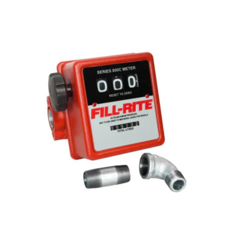 Fill-Rite 807CLMK 19-76 LPM 3/4” NPT 3-Digit Mechanical Fuel Transfer Meter (Liter)