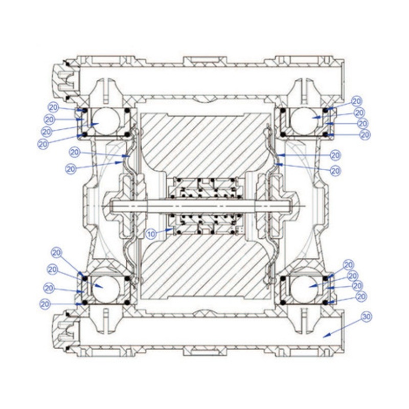 Piusi R20252000 Diaphragm + Ball Kit (Fluid Side) for MA180 Air-Operated Diaphragm Pump