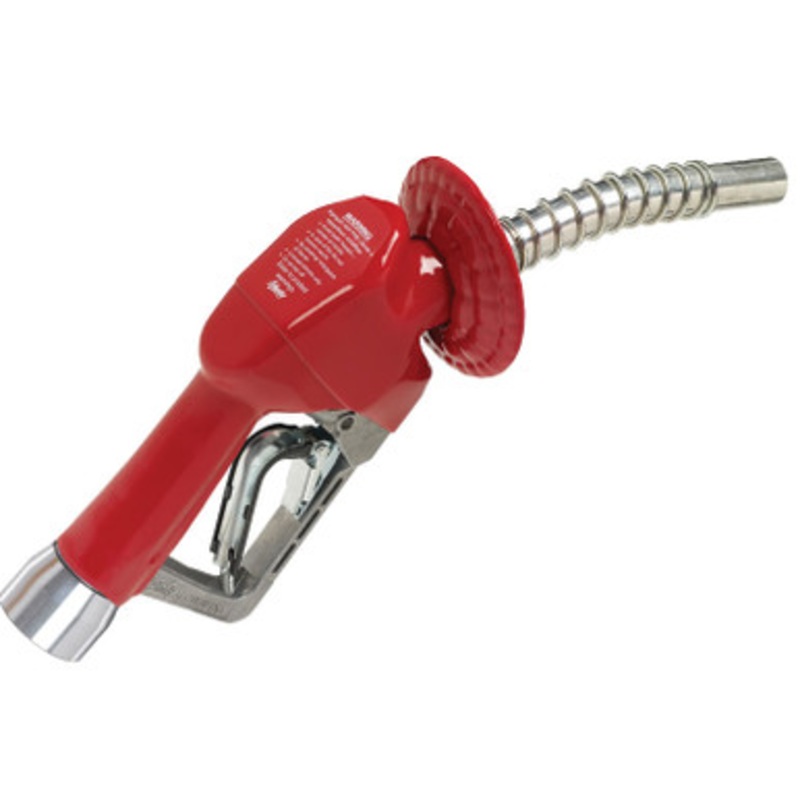 Husky E159560 1” Inlet NPT XS MFM Pressure Activated Automatic Shut-Off Unleaded Nozzle w/ Three Notch Hold Open Clip & Mate Guard & Waffle Splash Gu