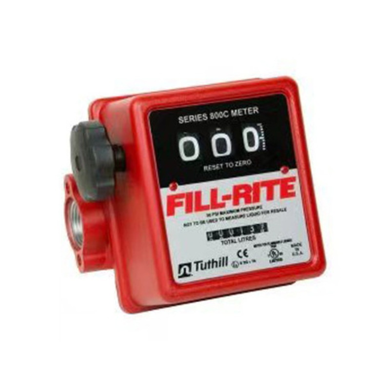 Fill-Rite 807CL1X418 1” BSPT-F x 6 Digit 20-75 LPM 800 Series Mechanical Flow Meter (Liter)