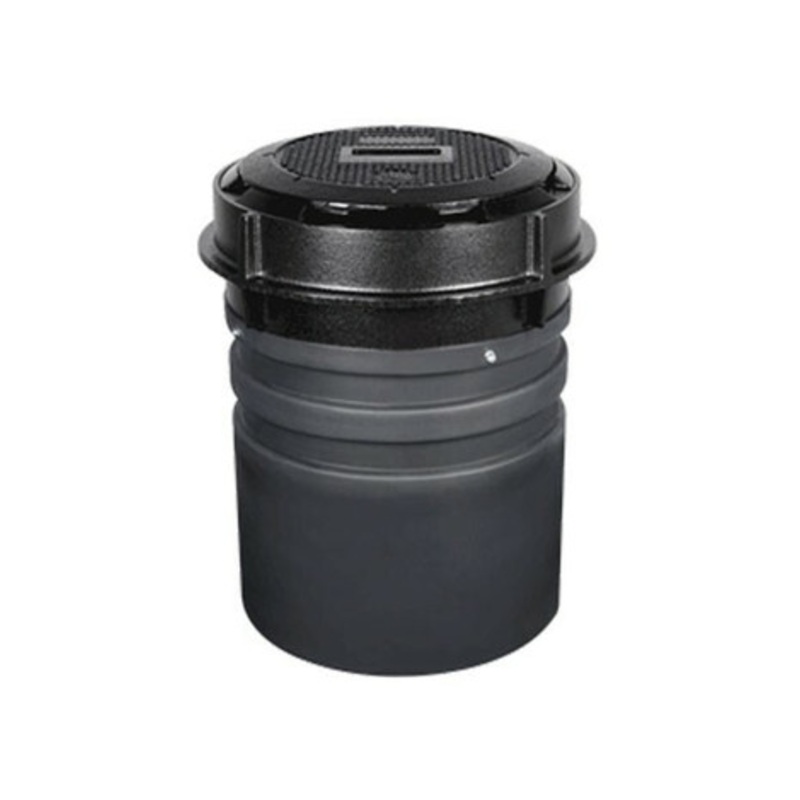 Franklin Fueling 705545011CI-GKTSA Defender Series 5 Gallon NPT Single Wall Grade Level Spill Container w/ Drain & Black Epoxy-Coated Cast Iron Gasketed Lid