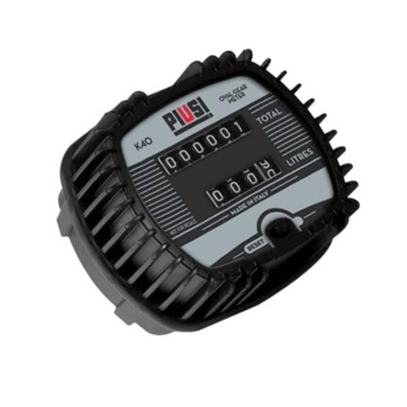 Piusi F00490150 K40 1/2” NPT 0.26-8 GPM Mechanical Oil Meter (QT/Gallon)