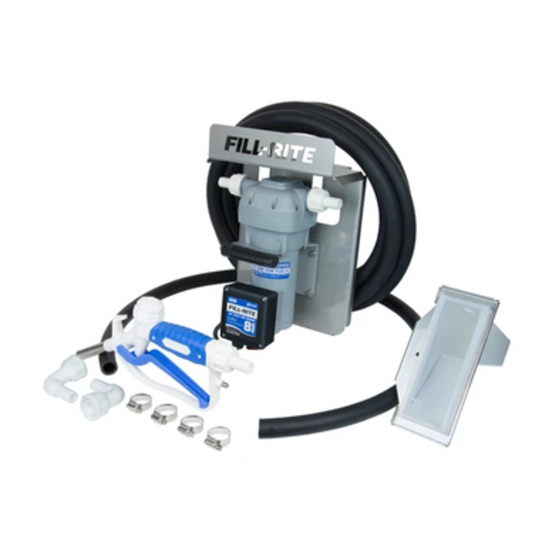 Fill-Rite DF012CMN520 12V DC 8GPM DEF Transfer Pump w/ IBC Tote Bracket & Manual Nozzle