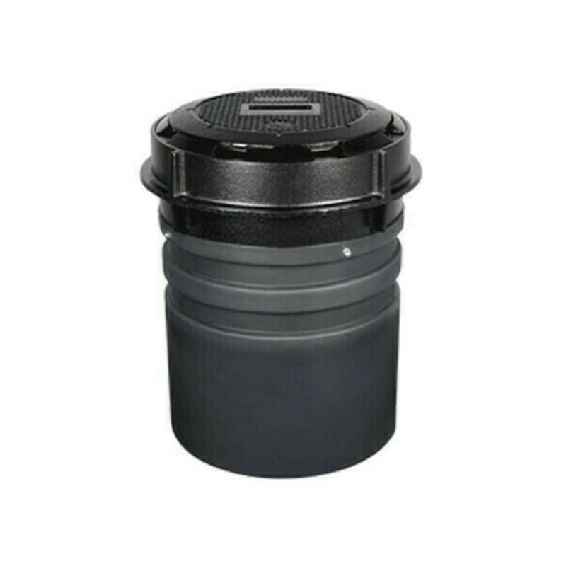 Franklin Fueling 705545021CI-GKT Defender Series 5 Gallon BSPT Single Wall Grade Level Spill Container w/ Black Epoxy-Coated Cast Iron Gasketed Lid (AGB Compatible)