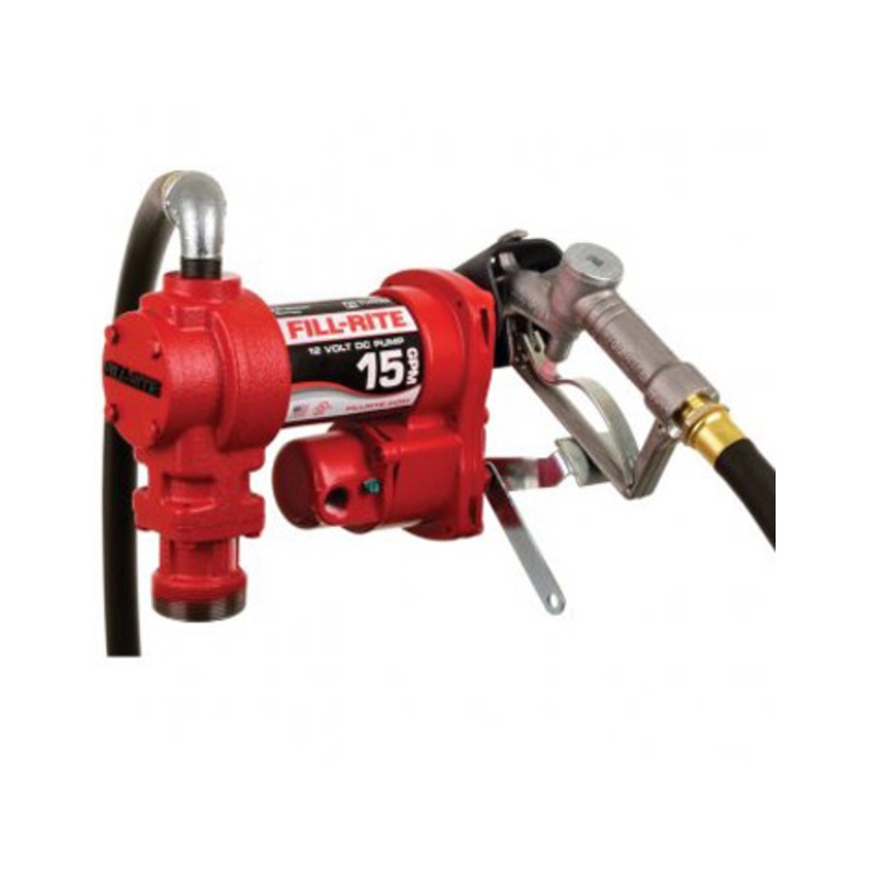 Fill-Rite FR4210HE 75 LPM 12V DC High Flow Heavy-Duty Fuel Transfer Pump w/ 1” x 3.6 M Hose & 1” Manual Nozzle