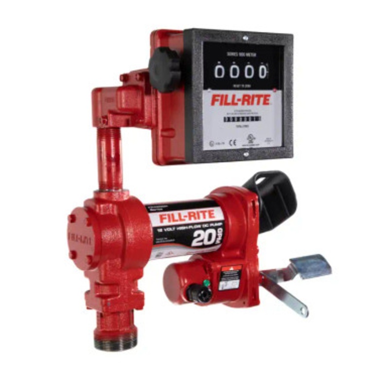 Fill-Rite FR4211HLN 20 GPM 12V DC High Flow Heavy-Duty Fuel Transfer Pump w/ 901CL Liter Meter