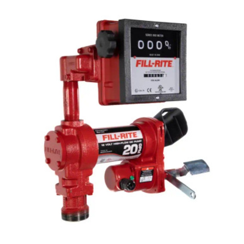 Fill-Rite FR4211HN 20 GPM 12V DC High Flow Heavy-Duty Fuel Transfer Pump w/ 901C Gallons Meter