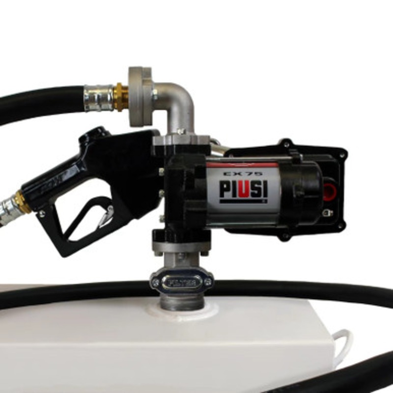 Piusi F0037851A EX75 12V 20GPM Fuel Transfer Pump Basic Kit w/ Auto Nozzle