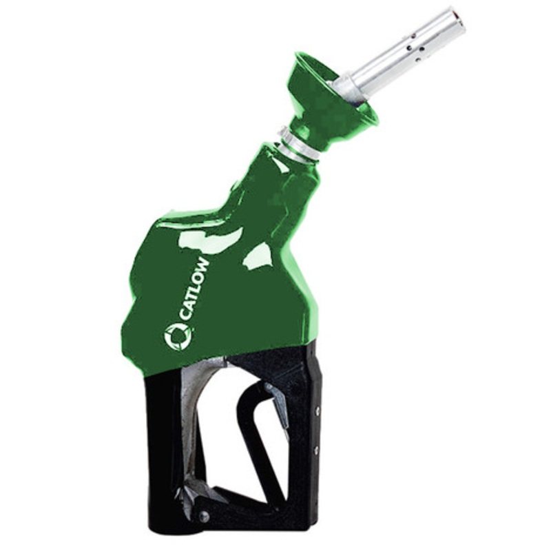 Catlow AVRN-041-GR-W 3/4 Inlet Vac Assist Vapor Recovery Green Auto Gas Nozzle with 2-Step Hold Open Device & Aluminum Spout & Attitude Device & Warning