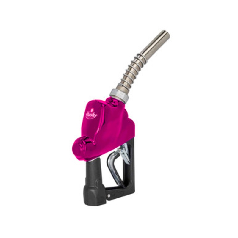 Husky E874203N-20 Spirit 1” Pink Nickel-Plated Automatic Shut-Off Nozzle  with Three Notch Hold Open Clip without Flo-Stop