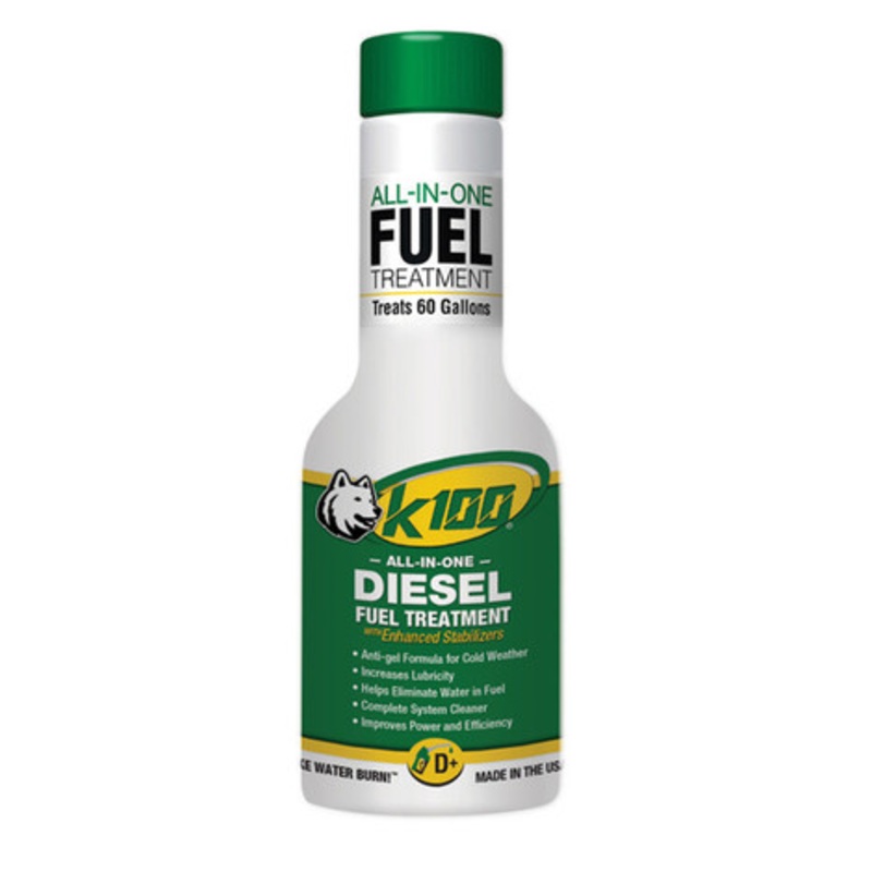 Husky K1008WD K100 D+ 8 OZ. Bottle Diesel Fuel Treatment & Stabilizer – Treats up to 60 gallons (Case of 12 Bottles)