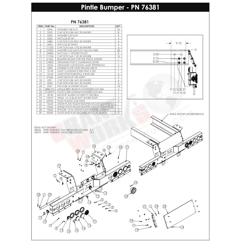 76381 | NEW PINTLE HITCH BUMPER KIT, 90K