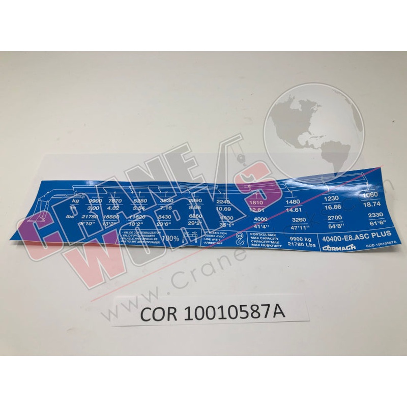 10010587A | NEW LOAD CHART|13.5″ x 3″ x 0.1″