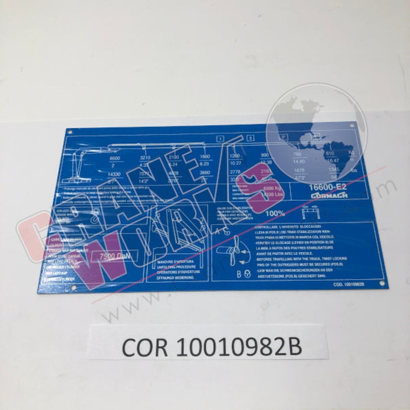 10010982B | NEW PLATE/STICKER|9″ x 5.3″ x 0.1″