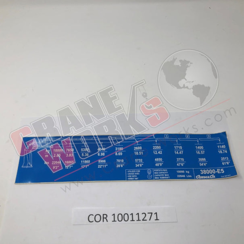 10011271 | NEW PLATE/STICKER  38000E5