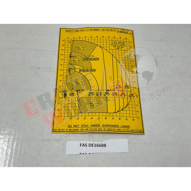 DE16688 | NEW LOAD CHART F600SE