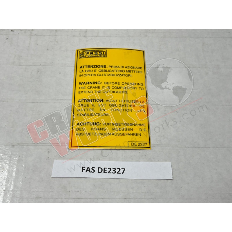 DE2327 | NEW WARNING SET OUTRIGGERS