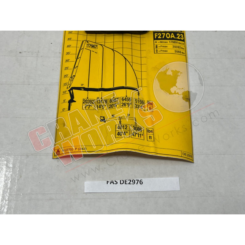 DE2976 | NEW LOAD CHART|7.5″ x 6″ x 0.1″