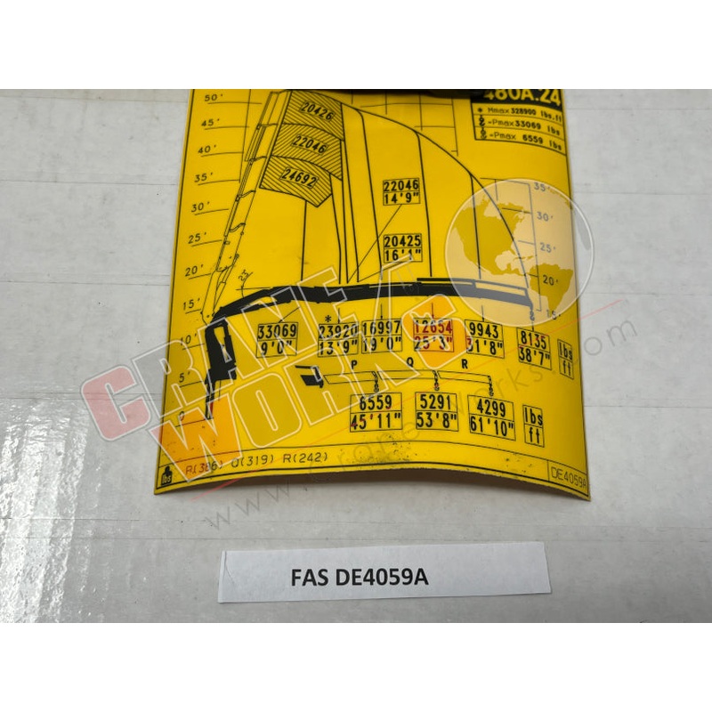 DE4059A | NEW LOAD CHART|7.5″ x 6″ x 0.1″