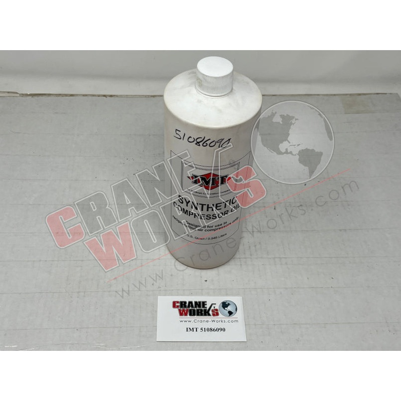51086090 | NEW IMT BRAND COMPRESSOR OIL 1QT RECIP SYN (229