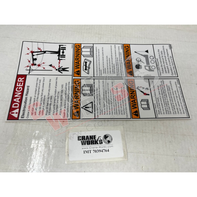 70394764 | NEW DECAL , DANGER|15″ x 8″ x 0.1″