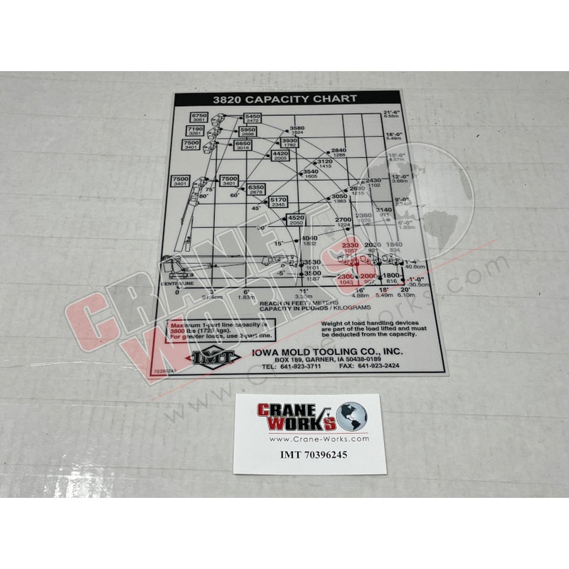 70396245 | NEW DECAL LOAD CHART