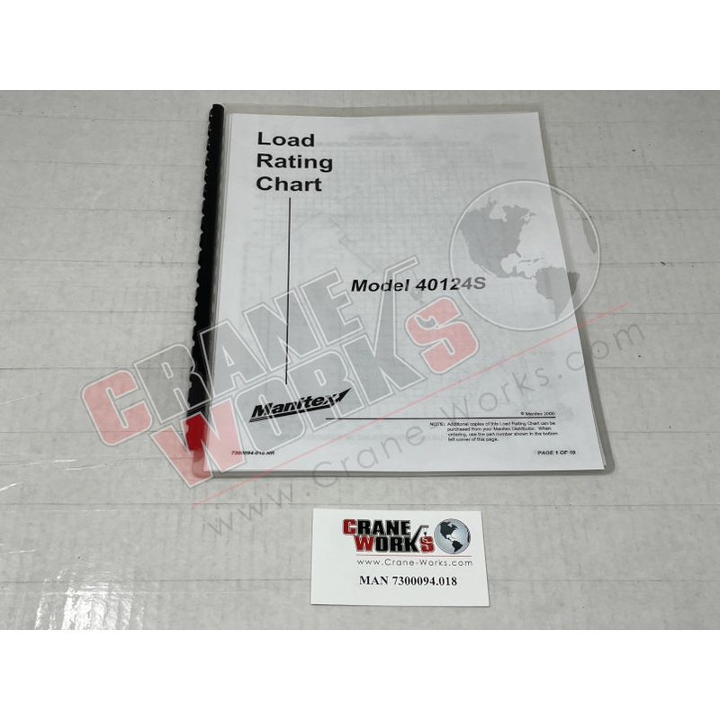 7300094.018 | NEW LOAD CHART 40124S W/TELE JIB