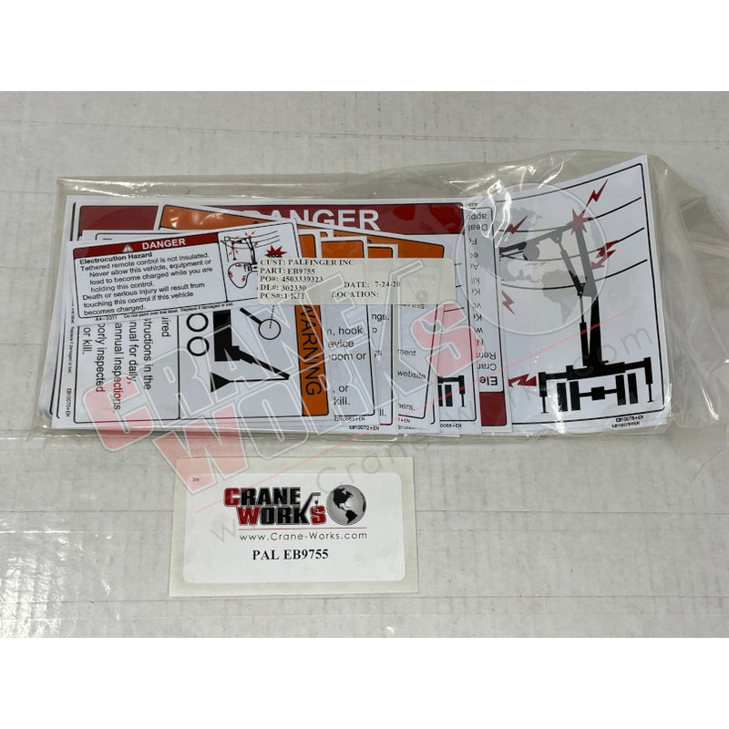 EB9755 | NEW DECAL KIT – LARGE WARNING LABEL