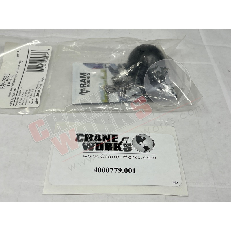 4000779.001 | NEW RAM MOUNT; 1.5 BALL *NOTE*