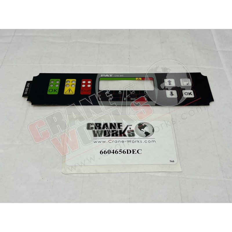 6604656DEC | NEW PLASTIC OVERLAY FOR PAT DS85