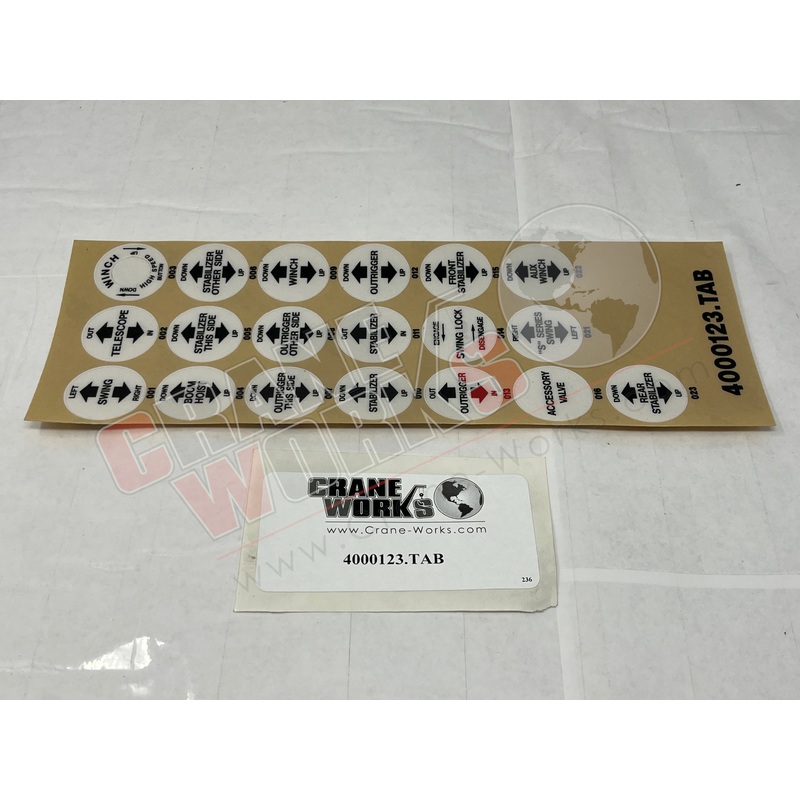 4000123.TAB | NEW DECAL SET, LEVER CONTROL KNOBS