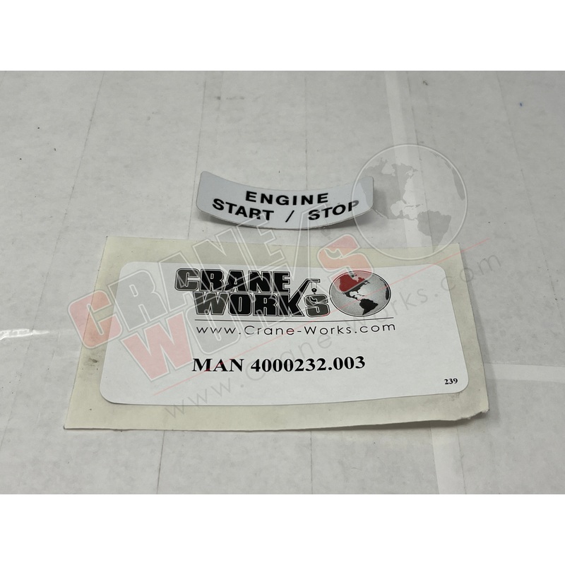 4000232.003 | NEW DECAL; ENGINE START/STOP