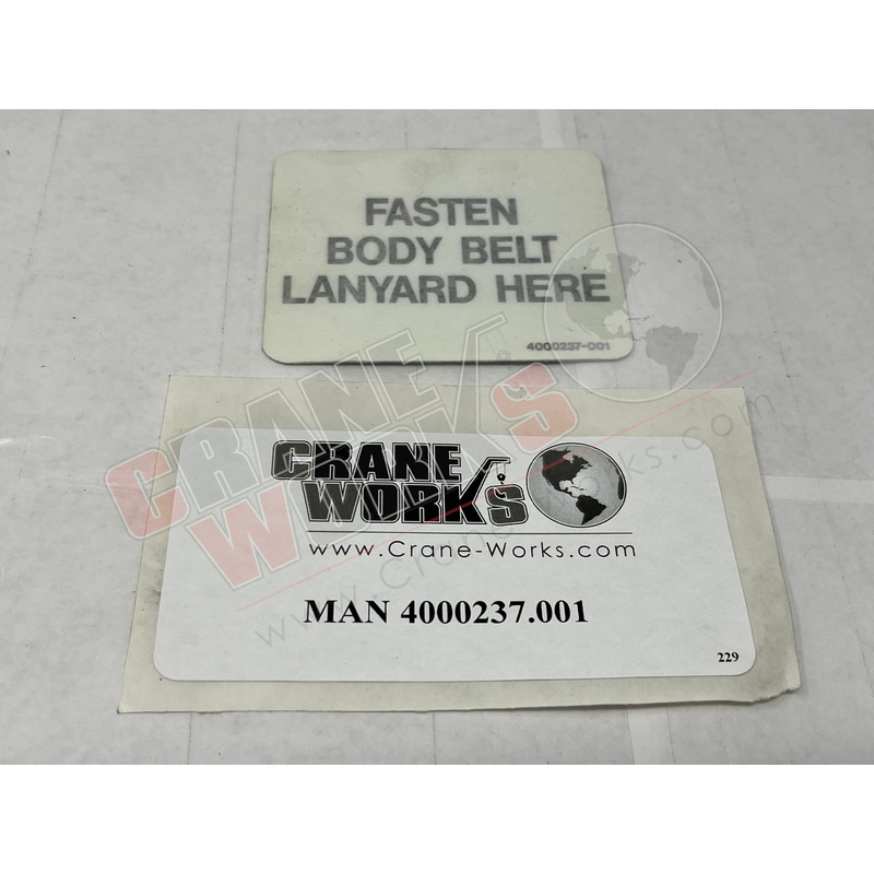 4000237.001 | NEW DECAL FASTEN BODY BELT