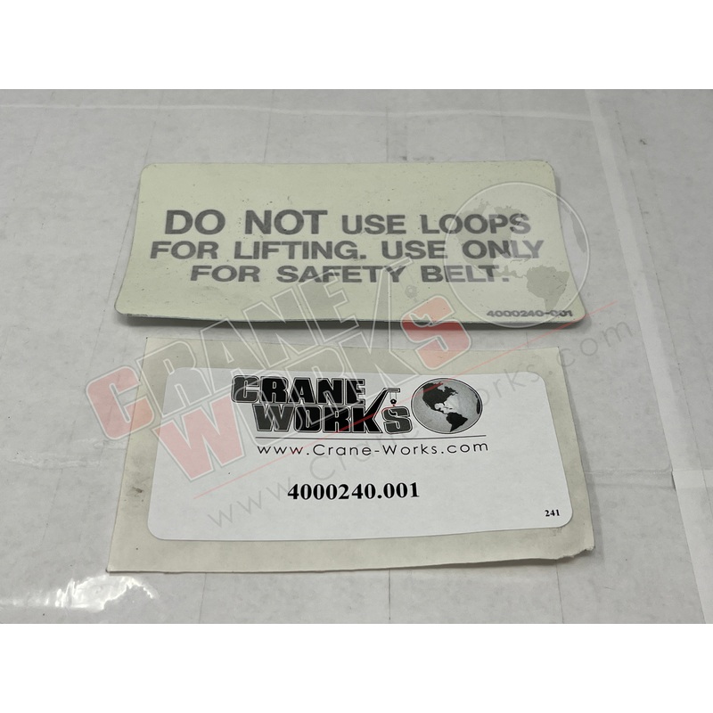 4000240.001 | NEW DO NOT USE LOOPS DECAL