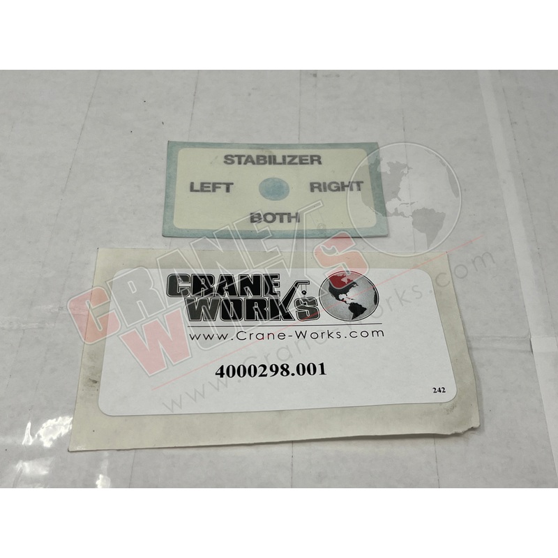 4000298.001 | NEW DECAL; STABILIZER CONTROL