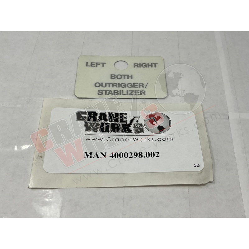 4000298.002 | NEW DECAL STAB O/R CONTROL