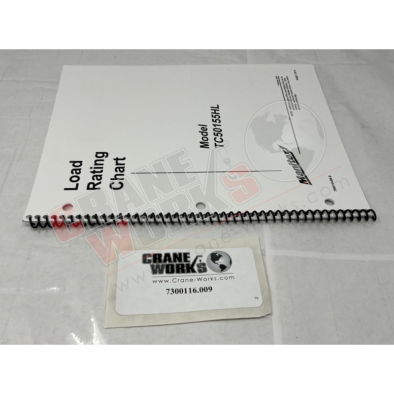 7300116.009 | NEW LOAD CHART TC50155HL (2 BOOK KIT)