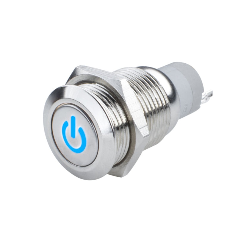 Oracle Pre-Wired Power Symbol Momentary Flush Mount LED Switch – Blue