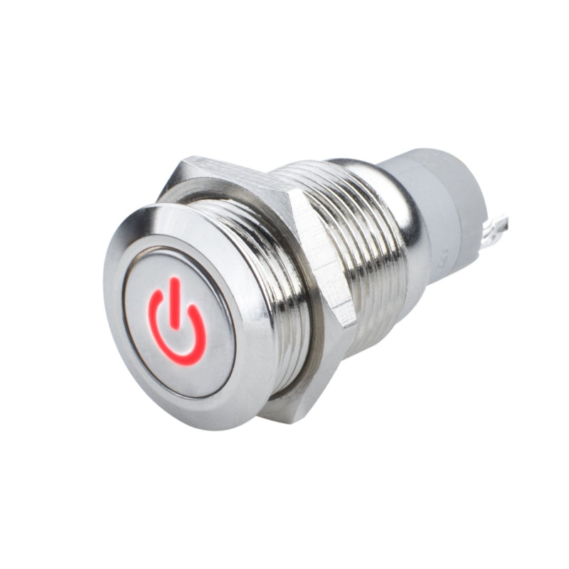 Oracle Pre-Wired Power Symbol Momentary Flush Mount LED Switch – Red
