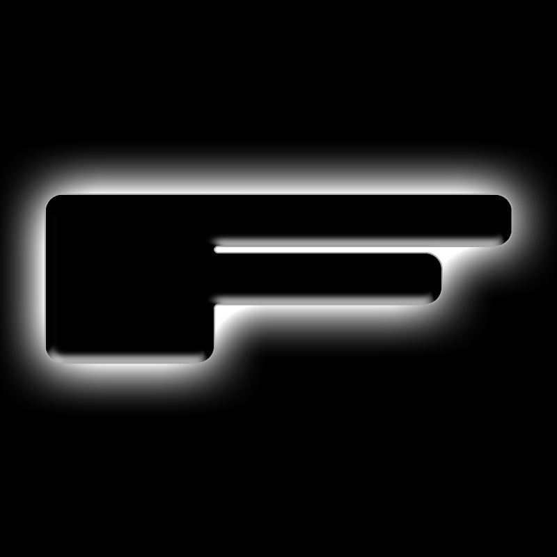ORACLE Lighting Universal Illuminated LED Letter Badges – Matte Blk Surface Finish – F