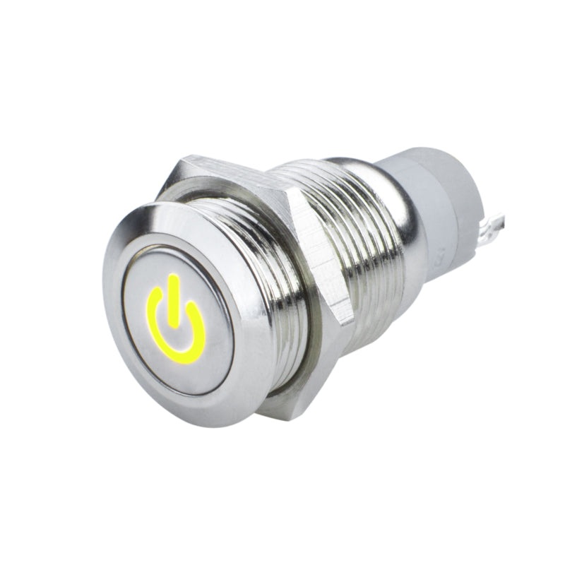 Oracle Pre-Wired Power Symbol Momentary Flush Mount LED Switch – Yellow