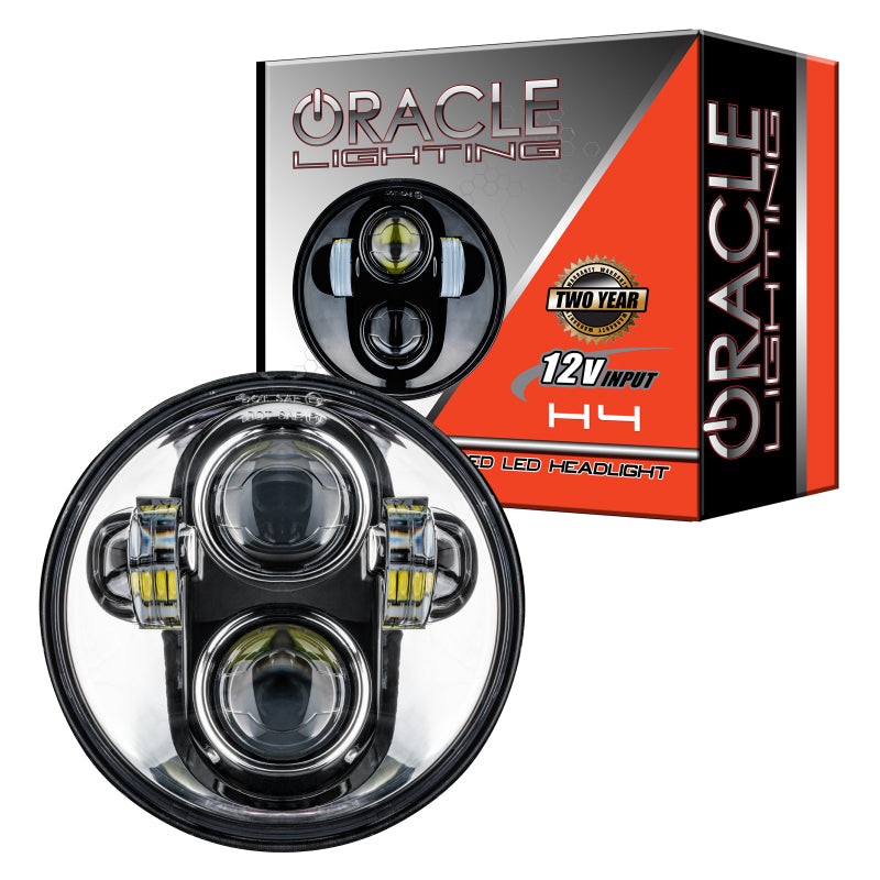 Oracle 5.75in 40W Replacement LED Headlight – Chrome