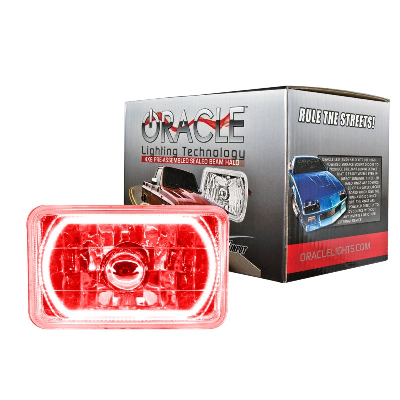 Oracle Pre-Installed Lights 4×6 IN. Sealed Beam – Red Halo