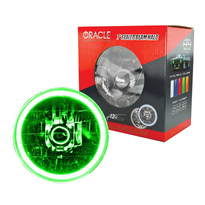 Oracle Pre-Installed Lights 7 IN. Sealed Beam – Green Halo