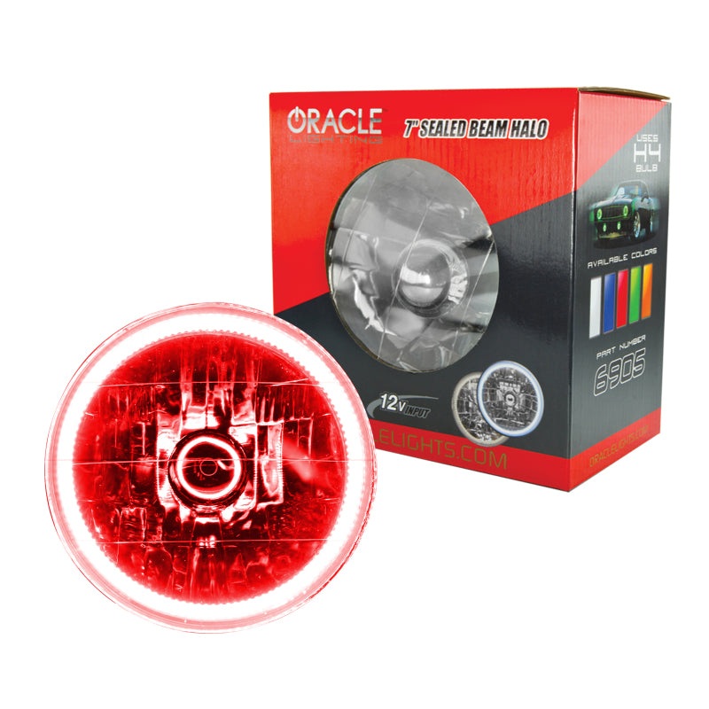 Oracle Pre-Installed Lights 7 IN. Sealed Beam – Red Halo