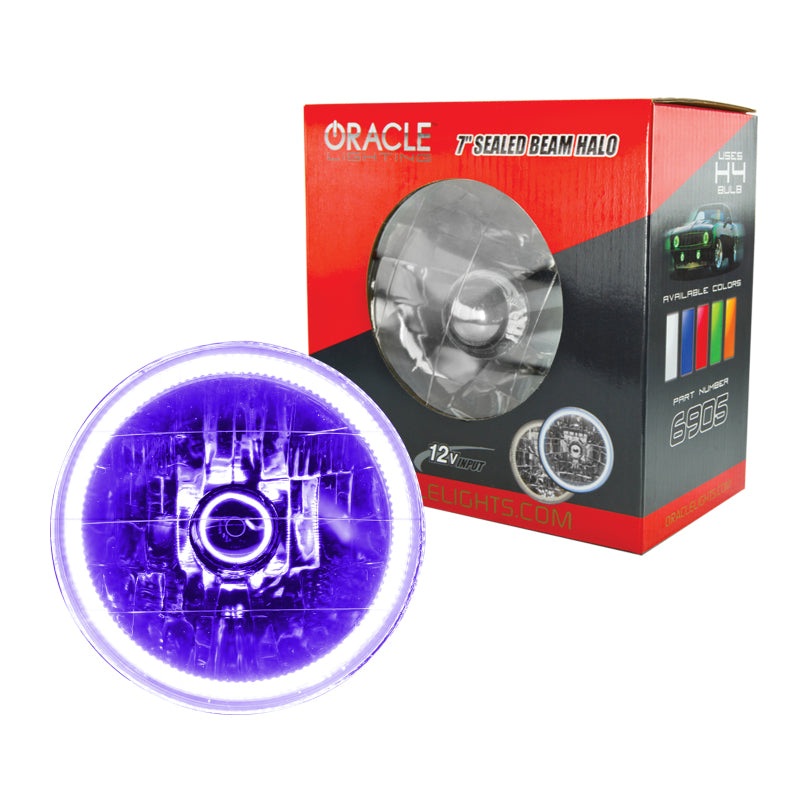 Oracle Pre-Installed Lights 7 IN. Sealed Beam – UV/Purple Halo